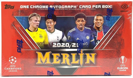 2020-21 Topps Merlin 1 Chrome AUTO UEFA Soccer HOBBY Box Factory Sealed